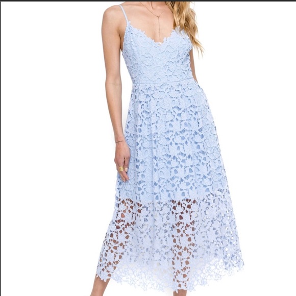 astr the label lace midi dress periwinkle